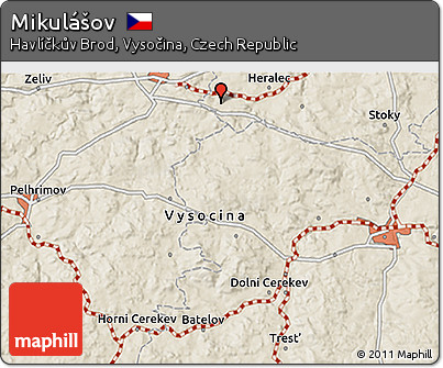Shaded Relief 3D Map of Mikulášov