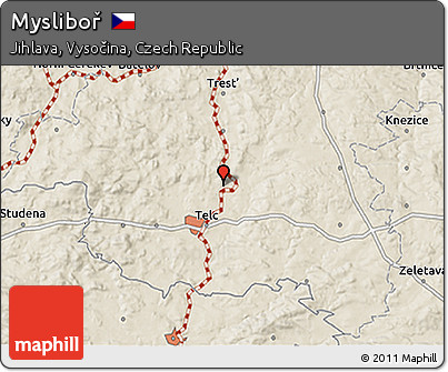 Shaded Relief 3D Map of Mysliboř