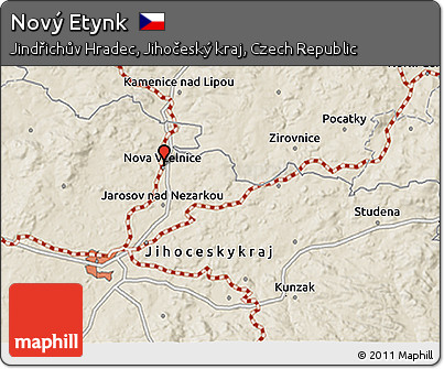Shaded Relief 3D Map of Nový Etynk