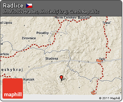 Shaded Relief 3D Map of Radlice