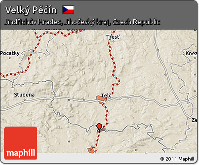 Shaded Relief 3D Map of Velký Pěčín