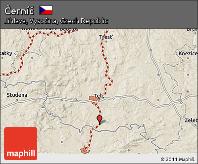 Shaded Relief 3D Map of Černíč