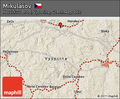 Shaded Relief 3D Map of Mikulášov
