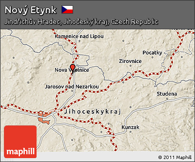 Shaded Relief 3D Map of Nový Etynk