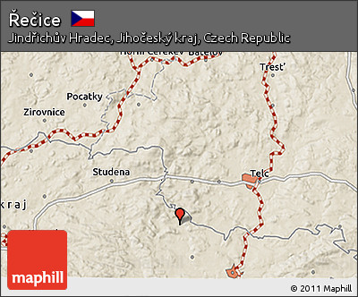 Shaded Relief 3D Map of Řečice