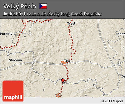 Shaded Relief 3D Map of Velký Pěčín