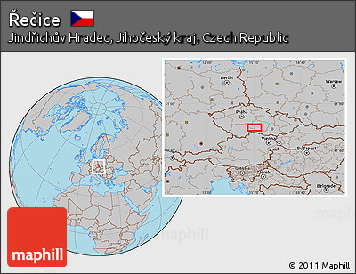 Gray Location Map of Řečice