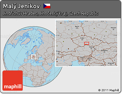 Gray Location Map of Malý Jeníkov