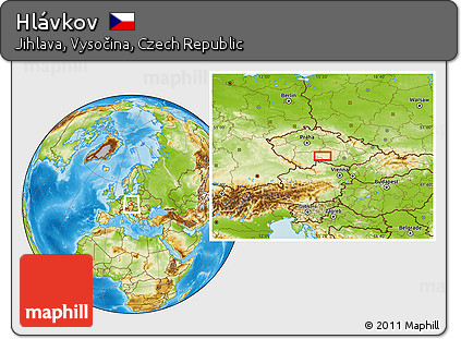 Physical Location Map of Hlávkov