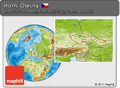 Physical Location Map of Horní Olešná
