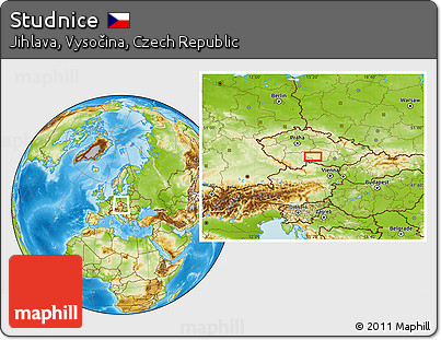 Physical Location Map of Studnice