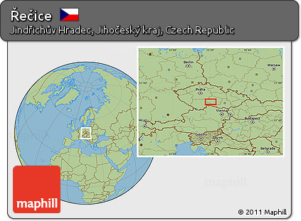 Savanna Style Location Map of Řečice