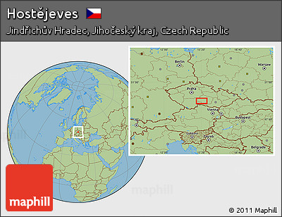 Savanna Style Location Map of Hostějeves