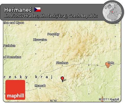 Physical Map of Heřmaneč