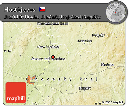 Physical Map of Hostějeves