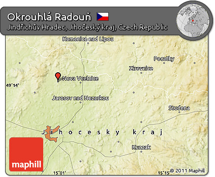 Physical Map of Okrouhlá Radouň