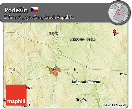 Physical Map of Poděšín