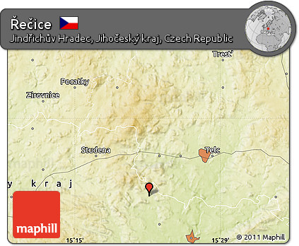 Physical Map of Řečice