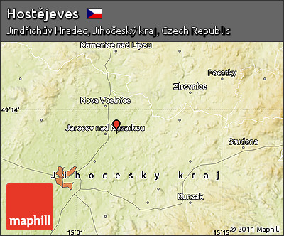 Physical Map of Hostějeves