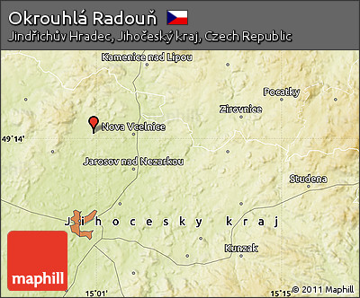 Physical Map of Okrouhlá Radouň
