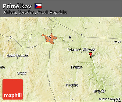 Physical Map of Přímělkov
