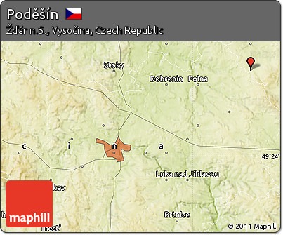 Physical Map of Poděšín
