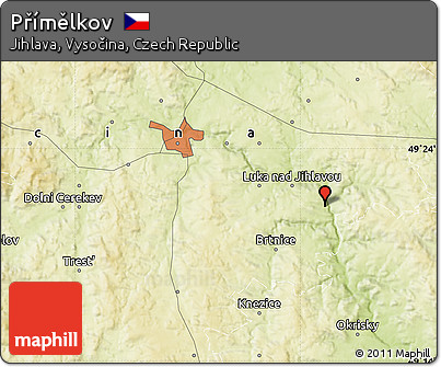 Physical Map of Přímělkov