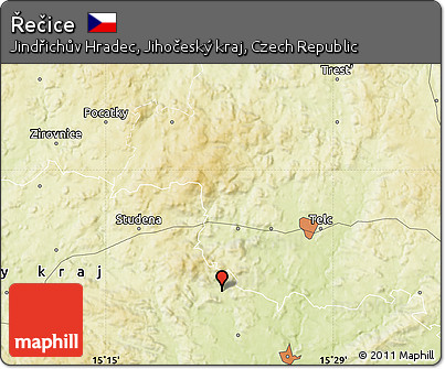 Physical Map of Řečice