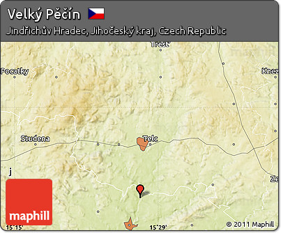 Physical Map of Velký Pěčín