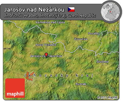 Satellite Map of Jarošov Nad Nežárkou