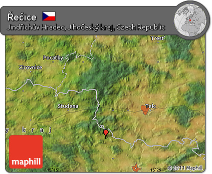 Satellite Map of Řečice