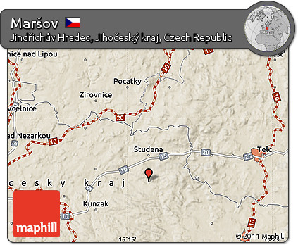Shaded Relief Map of Maršov
