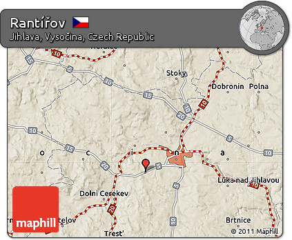 Shaded Relief Map of Rantířov