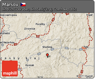 Shaded Relief Map of Maršov