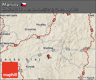 Shaded Relief Map of Maršov
