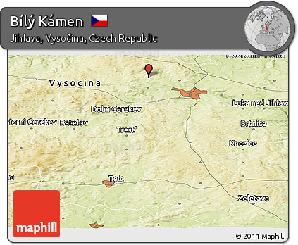 Physical Panoramic Map of Bílý Kámen