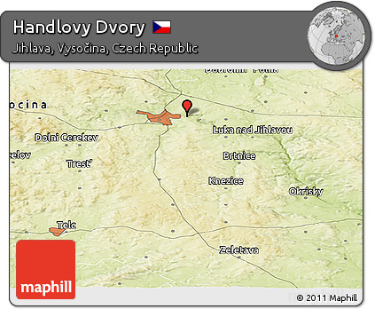 Physical Panoramic Map of Handlovy Dvory