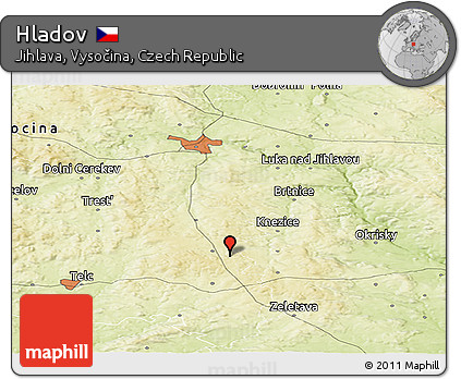 Physical Panoramic Map of Hladov