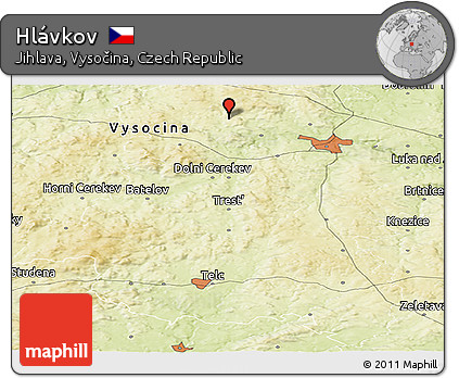 Physical Panoramic Map of Hlávkov