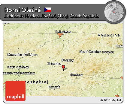 Physical Panoramic Map of Horní Olešná