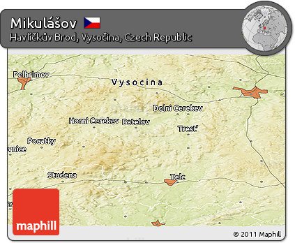 Physical Panoramic Map of Mikulášov