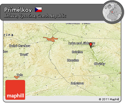Physical Panoramic Map of Přímělkov