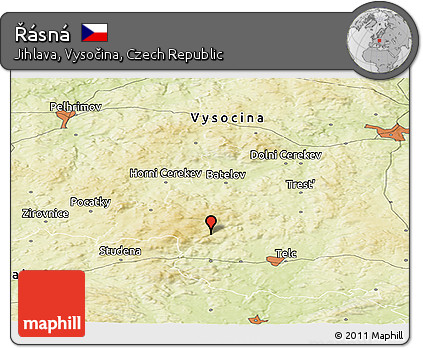 Physical Panoramic Map of Řásná