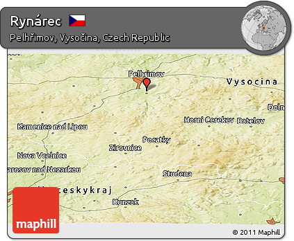 Physical Panoramic Map of Rynárec