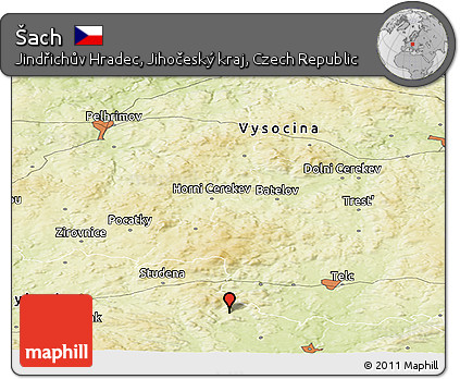 Physical Panoramic Map of Šach