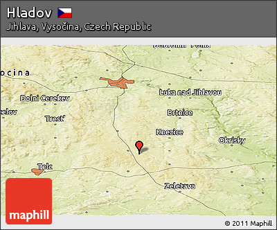 Physical Panoramic Map of Hladov