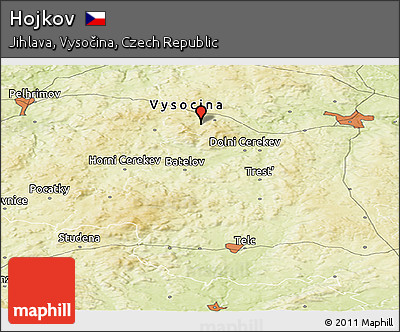Physical Panoramic Map of Hojkov