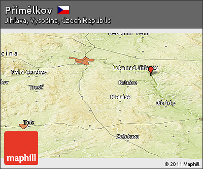 Physical Panoramic Map of Přímělkov