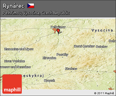Physical Panoramic Map of Rynárec