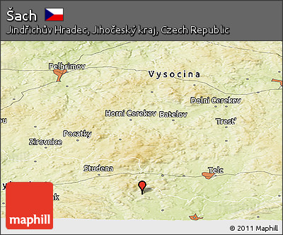 Physical Panoramic Map of Šach